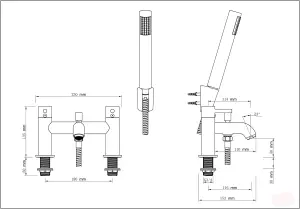 GoodHome Hoffell 2 Tap Hole Shower mixer Tap