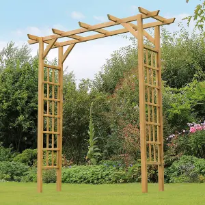 Zest Twilight Large Trellis Wooden Garden Arch Pergola Plant FSC Wood