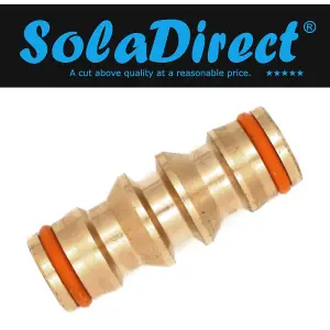 Brass Double Male Hose Connector Coupler Extender for Join Garden Hose Pipe Tube (Pack of 1)