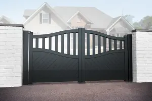 Aluminium Double Swing Gate 3250x1800mm Black