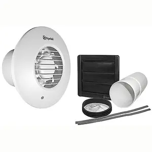 Xpelair Silent LV100 4 / 100MM SELV Bathroom Fan With Humidistat, Pullcord Timer