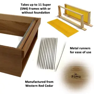 Bee WBC Bee Hive Part - Cedar Super Box Beekeeping Beehive