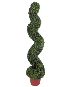 Wadan 100cm Artificial Boxwood Spiral Topiary Trees - UV Stable Spiral Twist Topiary Tree for Indoor Outdoor Decoration