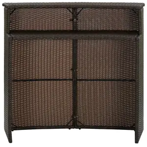 Berkfield Garden Bar Table Brown 120x55x110 cm Poly Rattan