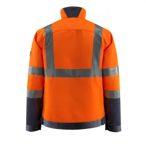 Mascot Safe Light Forster Work Jacket (Hi-Vis Orange/Dark Navy Blue)  (Small)