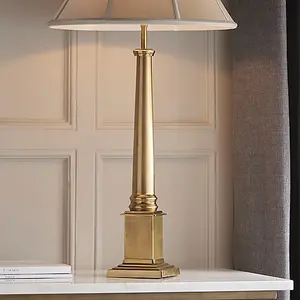 Luminosa Nelson 1 Light Large Table Lamp Brass - Base Only, E27