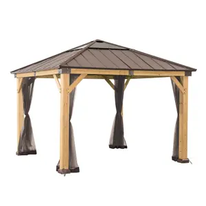 Netting Set for Sunjoy Cedar wood Gazebo - 335cm x 335cm, Khaki