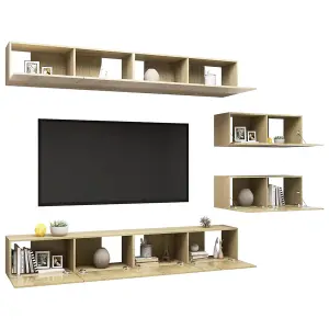 Berkfield 6 Piece TV Cabinet Set Sonoma Oak Engineered Wood