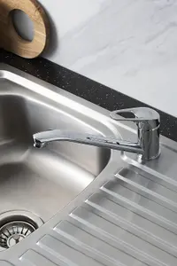 Cascade Spiral Monbloc Kitchen Sink Mixer Tap Single Lever Swivel +Flexi