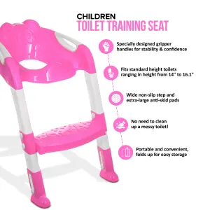 HILLINGTON Adjustable Pink Potty Seat with Step Stool for Toddlers