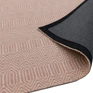 Pink Wool Luxurious Wool Modern Geometric Handmade Rug for Living Room and Bedroom-100cm X 150cm