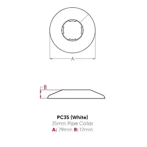 PC35 Talon Pipe Collars Covers 35mm White 5 Pack