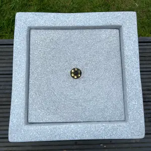 All Pond Solutions Square Water Feature with LED Lights - Plug Powered - Light Grey 37x37x30cm