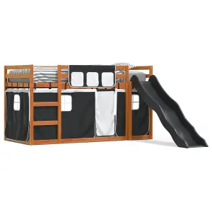 Berkfield Bunk Bed without Mattress with Slide White and Black 90x200 cm