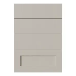 Tydeman Matt pebble Shaker 4 drawer cabinet front (H)720mm (W)497mm (T)20mm