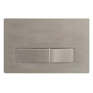 SPARES2GO Luxury Concealed Toilet Cistern Flush Plate Kit for Wall Hung Frame (Brushed Nickel, 245mm x 165mm)