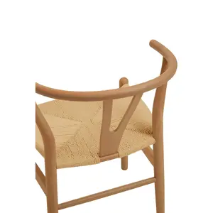 Wishbone Beechwood And Natural Hemp Weave Dining Chair