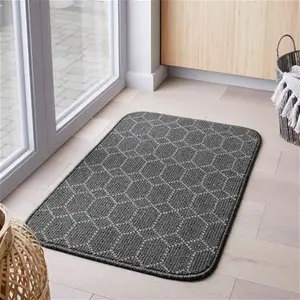 Dunelm Practimat Orion Washable Doormat, Modern, Grey, Charcoal