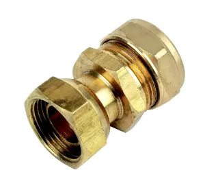 Plumbsure Straight Compression Tap connector 22mm x ¾" (L)53.5mm