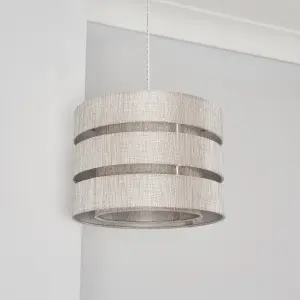 Inlight Ponte Light Grey Metallic effect Contemporary Trio Light shade (D)28cm