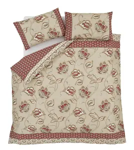 Catherine Lansfield Bedding Kashmir Paisley Floral Duvet Cover Set with Pillowcases Natural