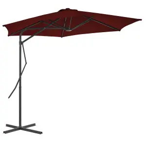 Berkfield Outdoor Parasol with Steel Pole Bordeaux Red 300x230 cm