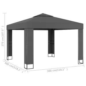 Berkfield Gazebo with Double Roof 3x3 m Anthracite