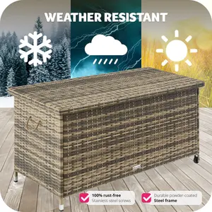 Storage Box Kiruna - rattan garden furniture cushion storage 120 x 55 x 61.5 cm - nature