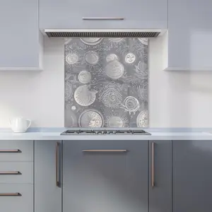 Sun and Moon in Grey Premium Glass Kitchen Splashback W700mm x H650mm