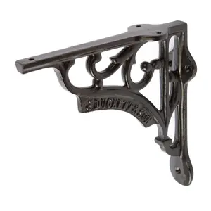 Hammer & Tongs Ornate Iron Shelf Bracket - D150mm - Black - Pack of 2