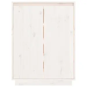 Berkfield Shoe Cabinet White 60x35x80 cm Solid Wood Pine