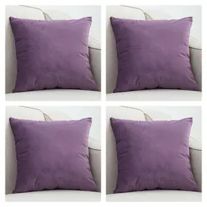 Nayelee Square Throw Pillow Cover (Set of 4) Purple