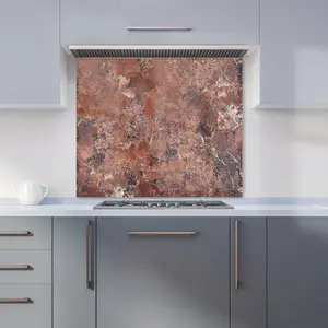 Terracotta Quartz Effect Premium Glass Kitchen Splashback W900mm x H750mm