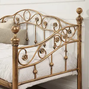 Essendon Vintage Living Room Bedroom Antique Brass Metal Day Bed