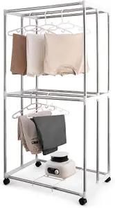 Electric Clothes Dryer 2-Tier Foldable Heated Drying Laundry Airer Rack Cover