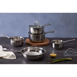 Essentials by Premier 5pc Stainless Steel Saucepan Set