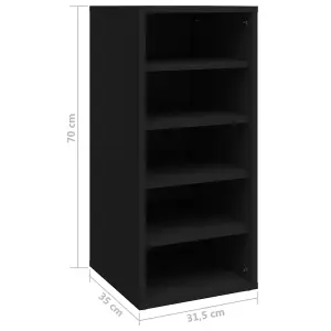 Berkfield Shoe Cabinets 2 pcs Black 31.5x35x70 cm Engineered Wood