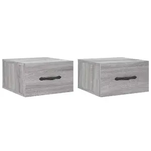 Berkfield Wall-mounted Bedside Cabinets 2 pcs Grey Sonoma 35x35x20 cm