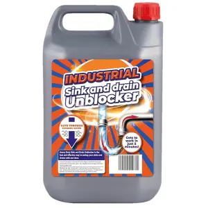 1x Strong Industrial Toilet Cleaner 5 Litre Heavy Duty Sink & Drain Unblocker Suitable For Home, Office & Shops