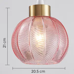 Pink Glass Easy Fit Pendant Shade, 21cm Diameter