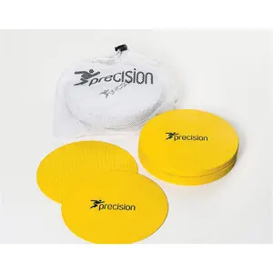 20 PACK 19.5cm YELLOW Flat Rubber Pitch Marker Discs - Ultra Slim Outdoor Sports