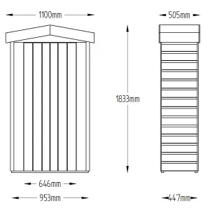 Forest Garden Natural timber Shiplap Apex Garden storage 2x3 ft 1830mm 1100mm