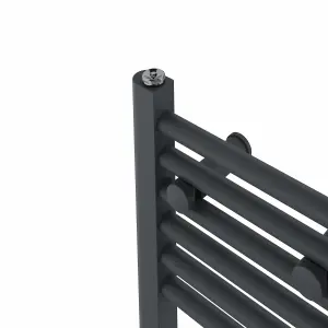 Rinse Bathrooms 800W Electric Heated Warming Towel Rail Bathroom Radiator Anthracite - 1800x300mm