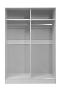 REFLECT XL 2 Door Sliding Wardrobe in Gloss Grey Door Fronts and Matt White Carcass