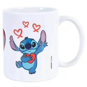 Lilo & Stitch Love Mug White/Blue/Red (One Size)