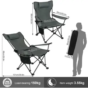 Mineo Folding Camping Chair Grey