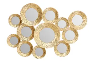 Interiors by Premier Marcia Hammered Gold Wall Mirror