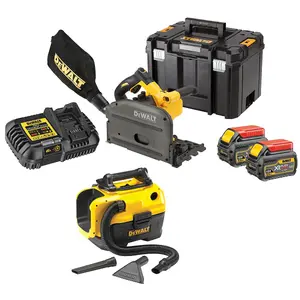 Dewalt DCS520T2 54v XR FLEXVOLT Cordless Plunge Saw 165mm - 2 x 6.0ah + Vac