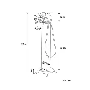 Freestanding Bathtub Faucet HEBBE Silver