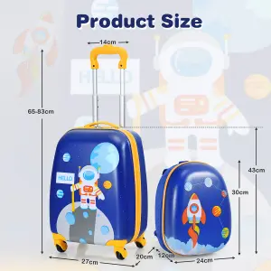 Costway 2 PCS Kids Luggage Set 12" Backpack & 16" Carry-on Suitcase W/ Wheels